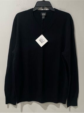 NWT Belford Men V Neck Sweater Merino Wool Quiet Luxury High End Quality Classic